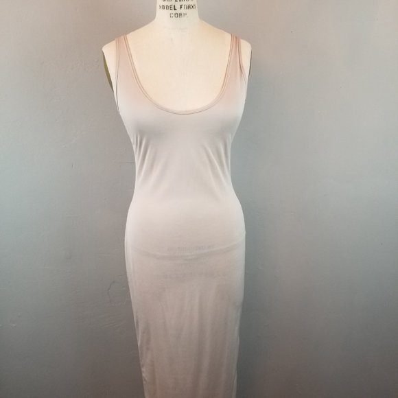 Vintage Y2K Michi Long Taupe Lace Fitted Sheath Dress Women's Size Small - Picture 10 of 11